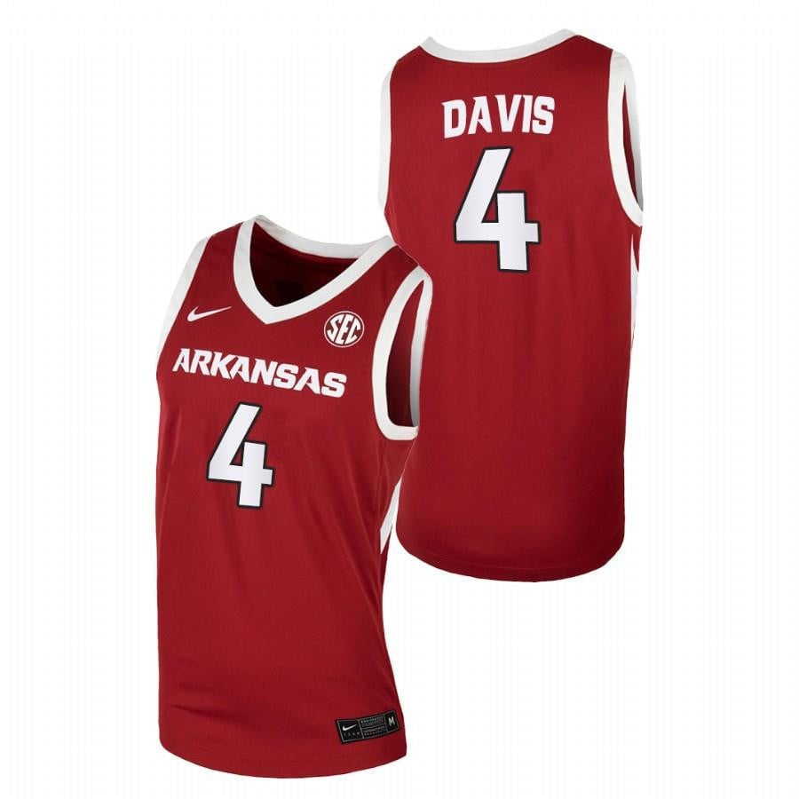 Davonte Davis 4 Red Arkansas Razorbacks 2022 College Basketball Jersey