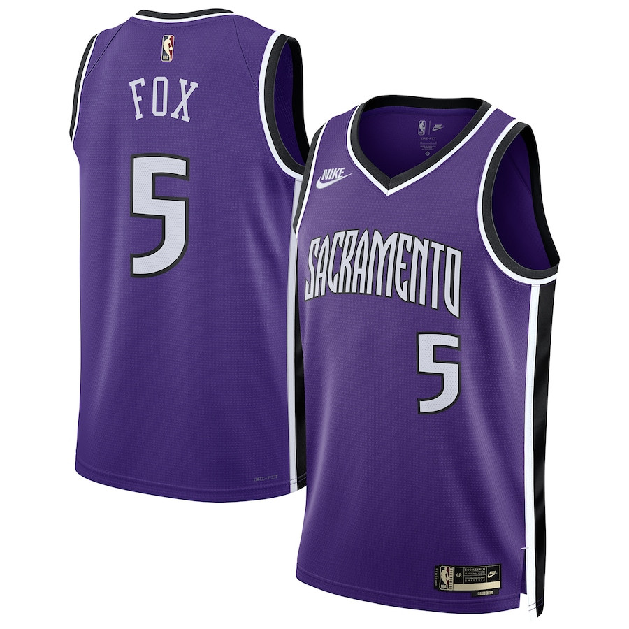 De'aaron Fox 5 Sacramento Kings Unisex 2024/25 Swingman Jersey - Purple - Classic Edition