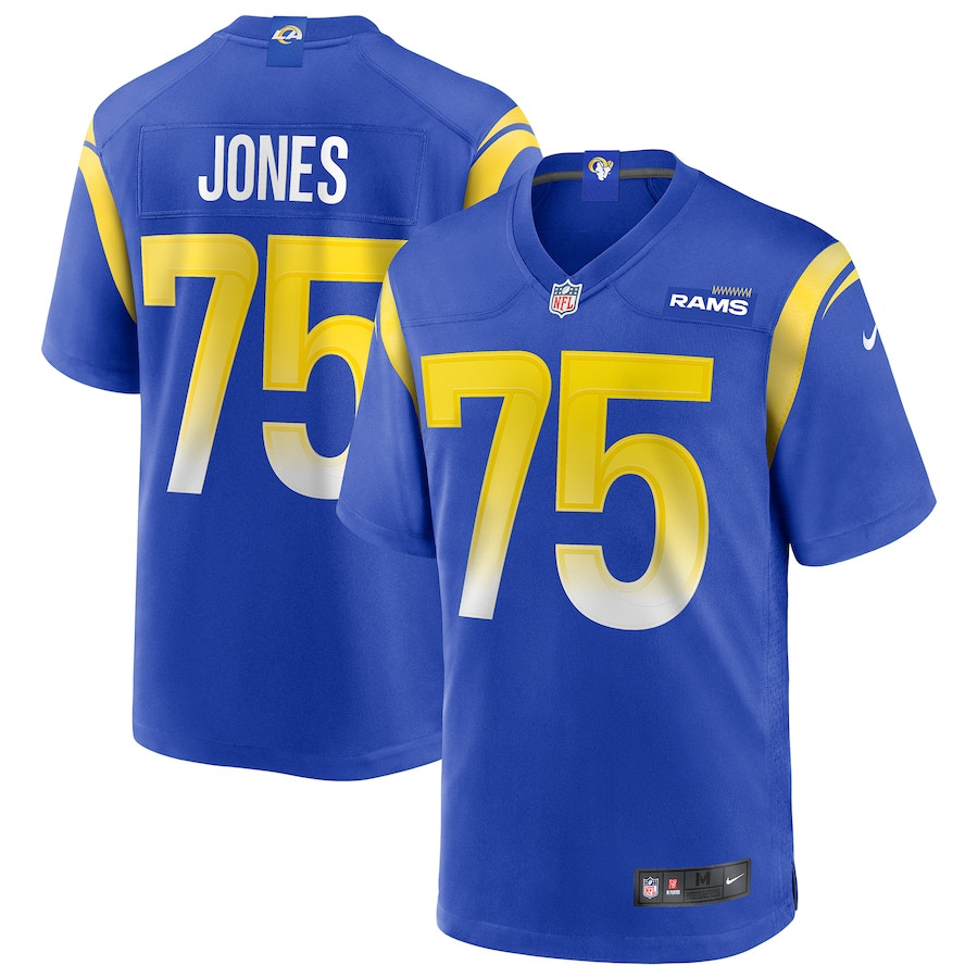 Deacon Jones 75 Los Angeles Rams Men Game Retired Jersey - Royal Js1864