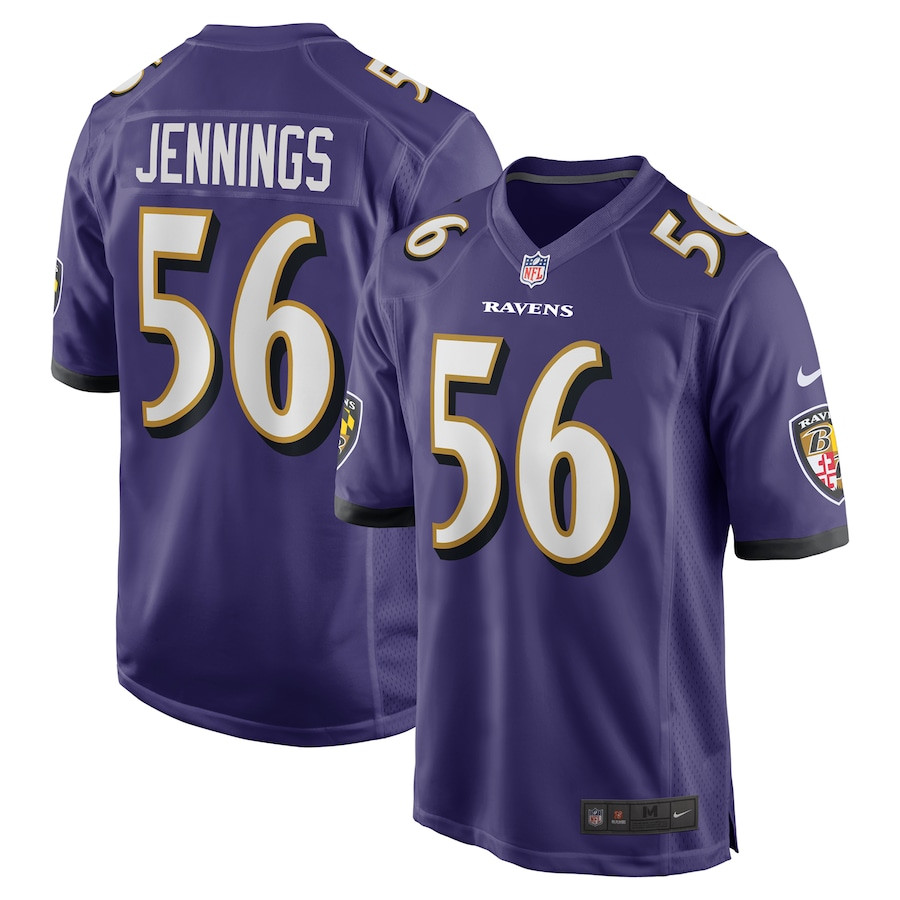 Deion Jennings 56 Baltimore Ravens Team Game Men Jersey - Purple Js7974
