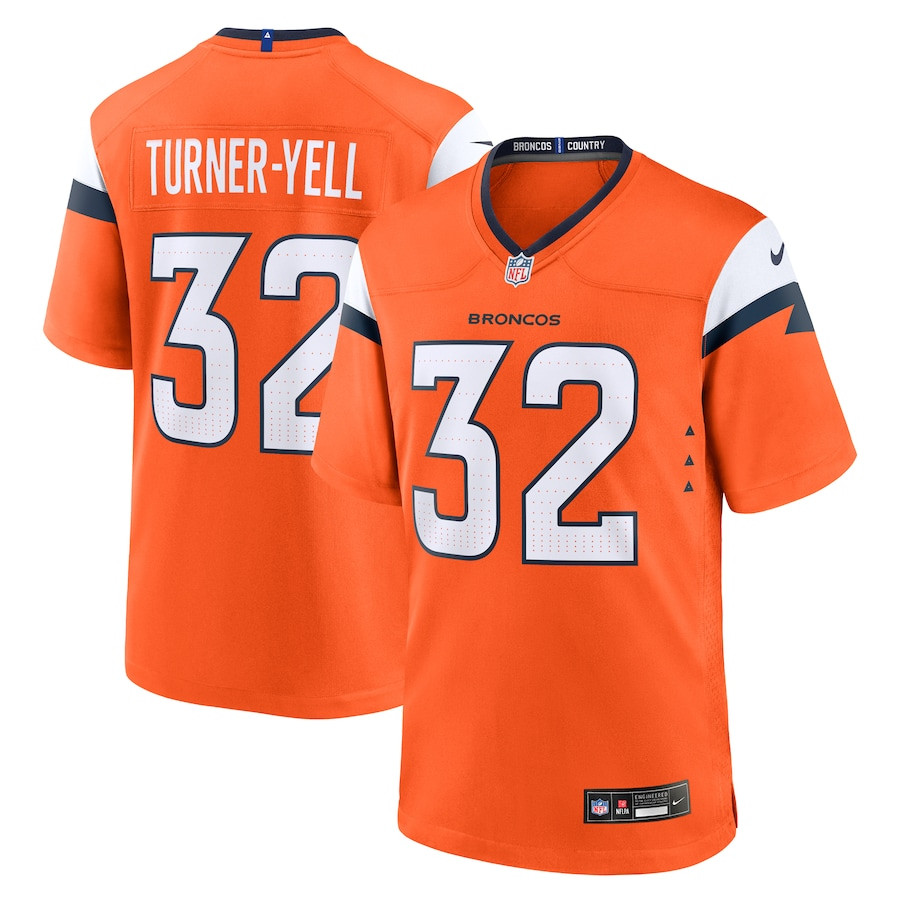 Delarrin Turner-yell 32 Denver Broncos Team Game Men Jersey - Orange Js4053