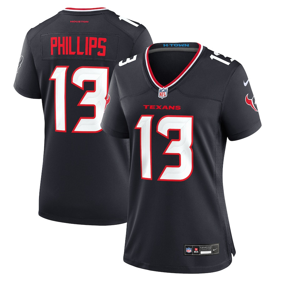 Delshawn Phillips 13 Houston Texans Team Game Women Jersey - Navy Js7848