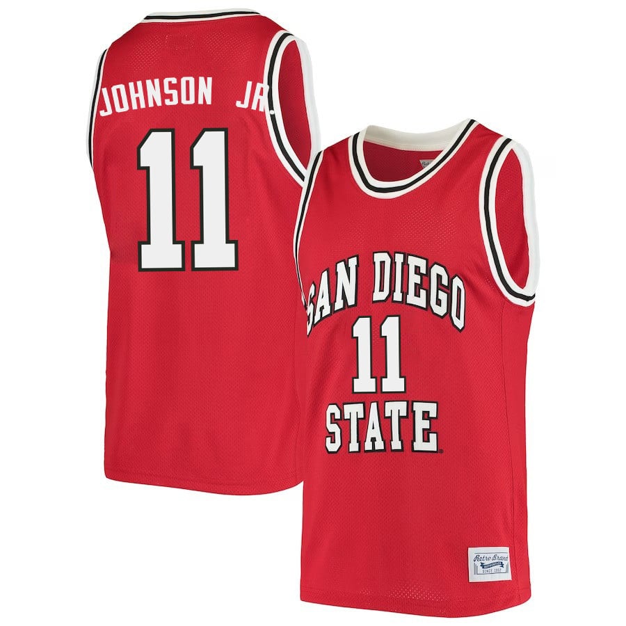 Demarshay Johnson Jr. 11 San Diego State Aztecs 2023 Basketball Jersey- Men Red