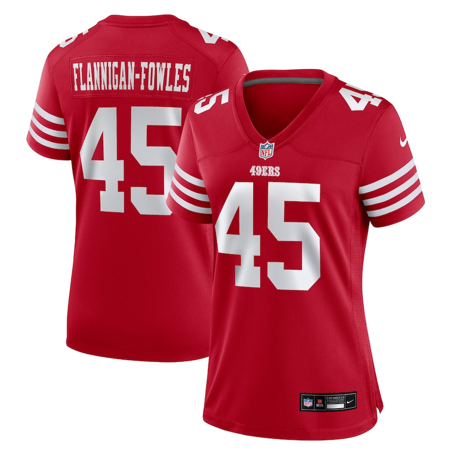 Demetrius Flannigan-fowles 45 San Francisco 49ers Women's Game Jersey - Scarlet Js9747