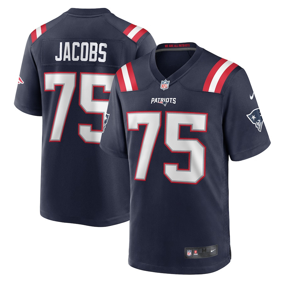 Demontrey Jacobs 75 New England Patriots Game Men Jersey - Navy Js2315