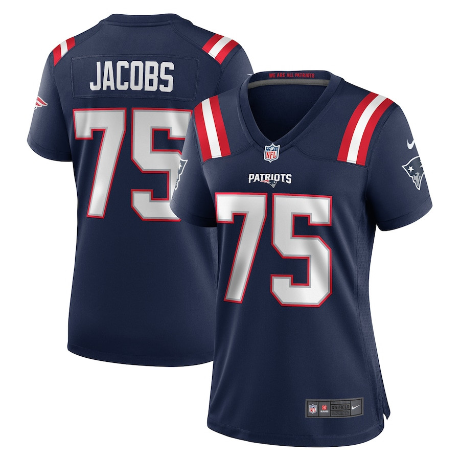 Demontrey Jacobs 75 New England Patriots Women's Game Jersey - Navy Js4975