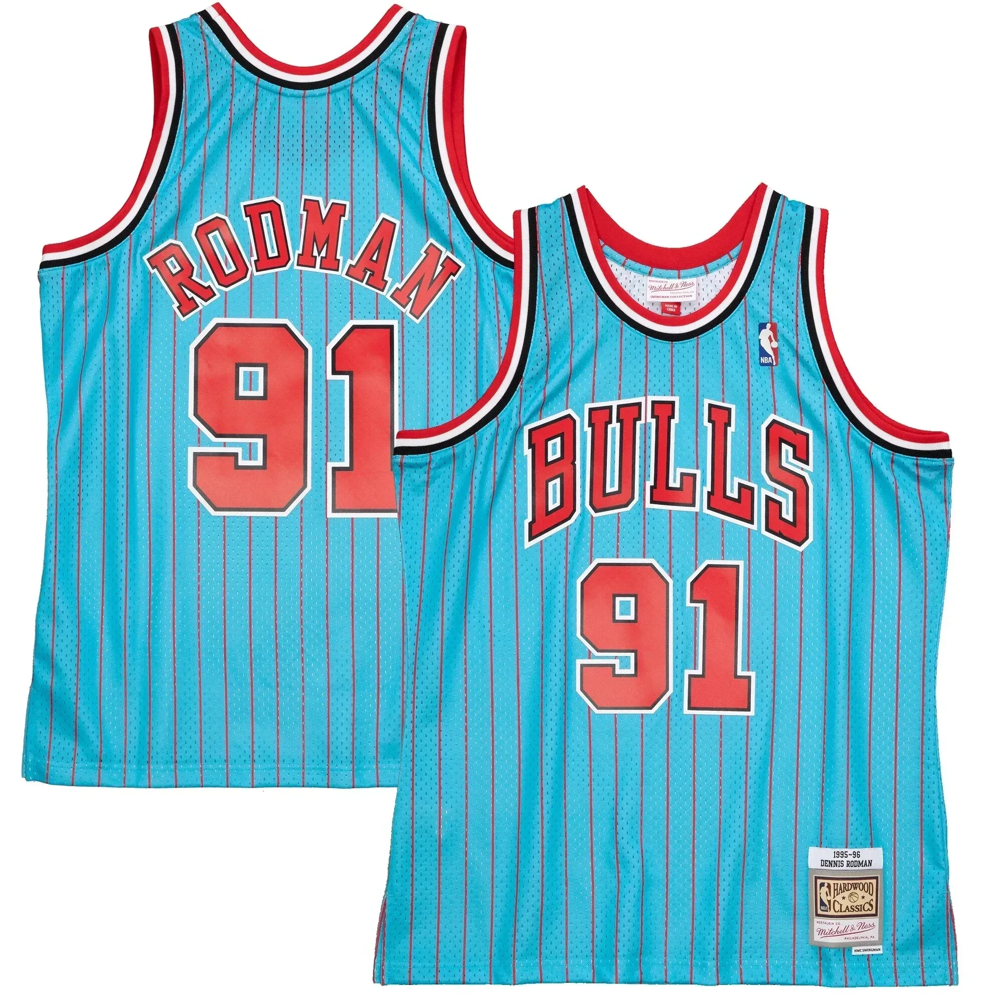 Dennis Rodman Chicago Bulls Mitchell & Ness 1995-96 Hardwood Classics Reload 2.0 Swingman Jersey - Blue