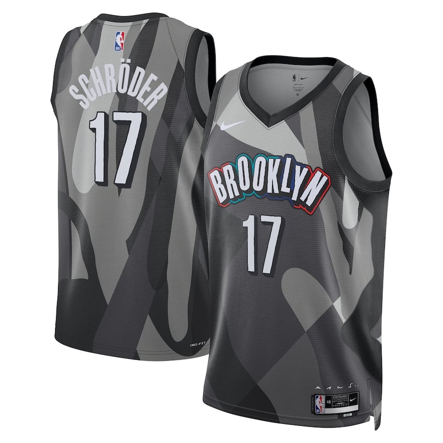 Dennis Schroder 17 Brooklyn Nets Unisex 2024/25 Swingman Player Jersey - City Edition - Gray