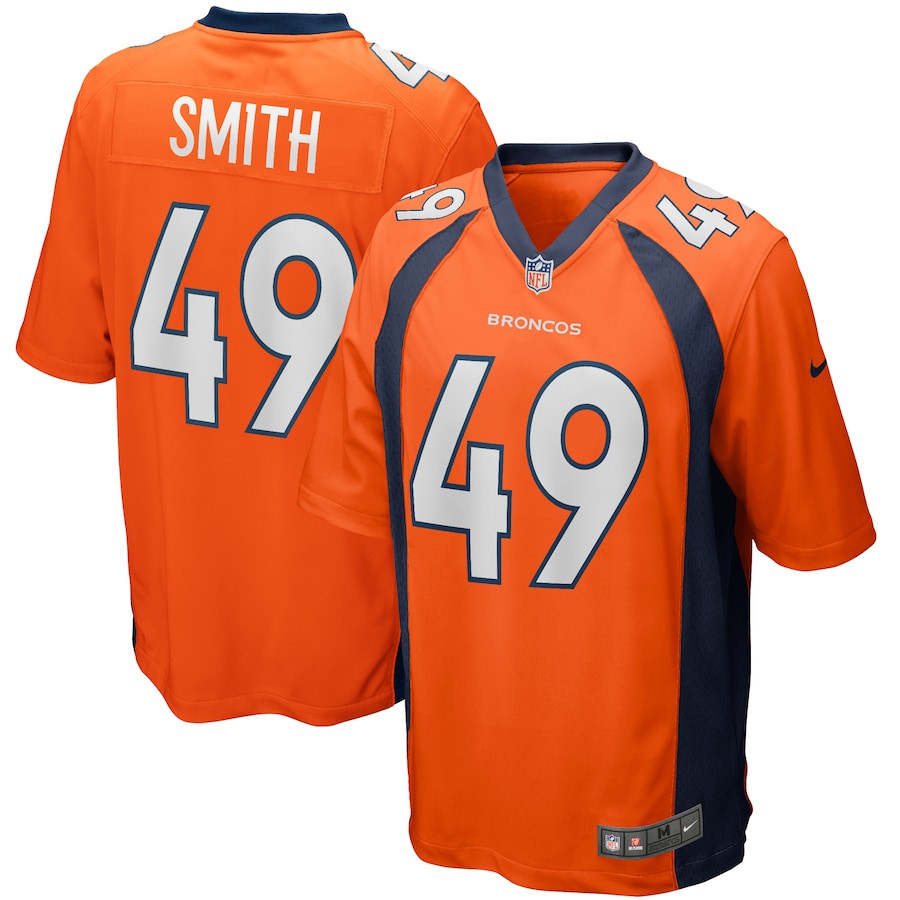 Dennis Smith 49 Denver Broncos Men Game Retired Jersey - Orange Js2137