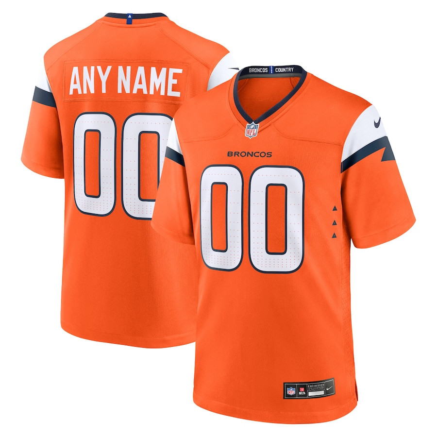 Denver Broncos Custom Game Men Jersey - Orange Js7071