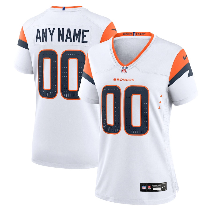 Denver Broncos Custom Game Women Jersey - White Js9227