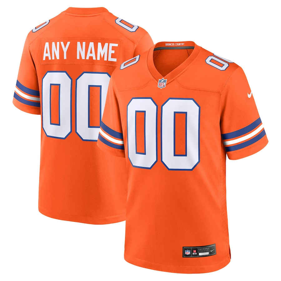 Denver Broncos Mile High Collection 1977 Throwback Custom Game Men Jersey - Orange Js5917