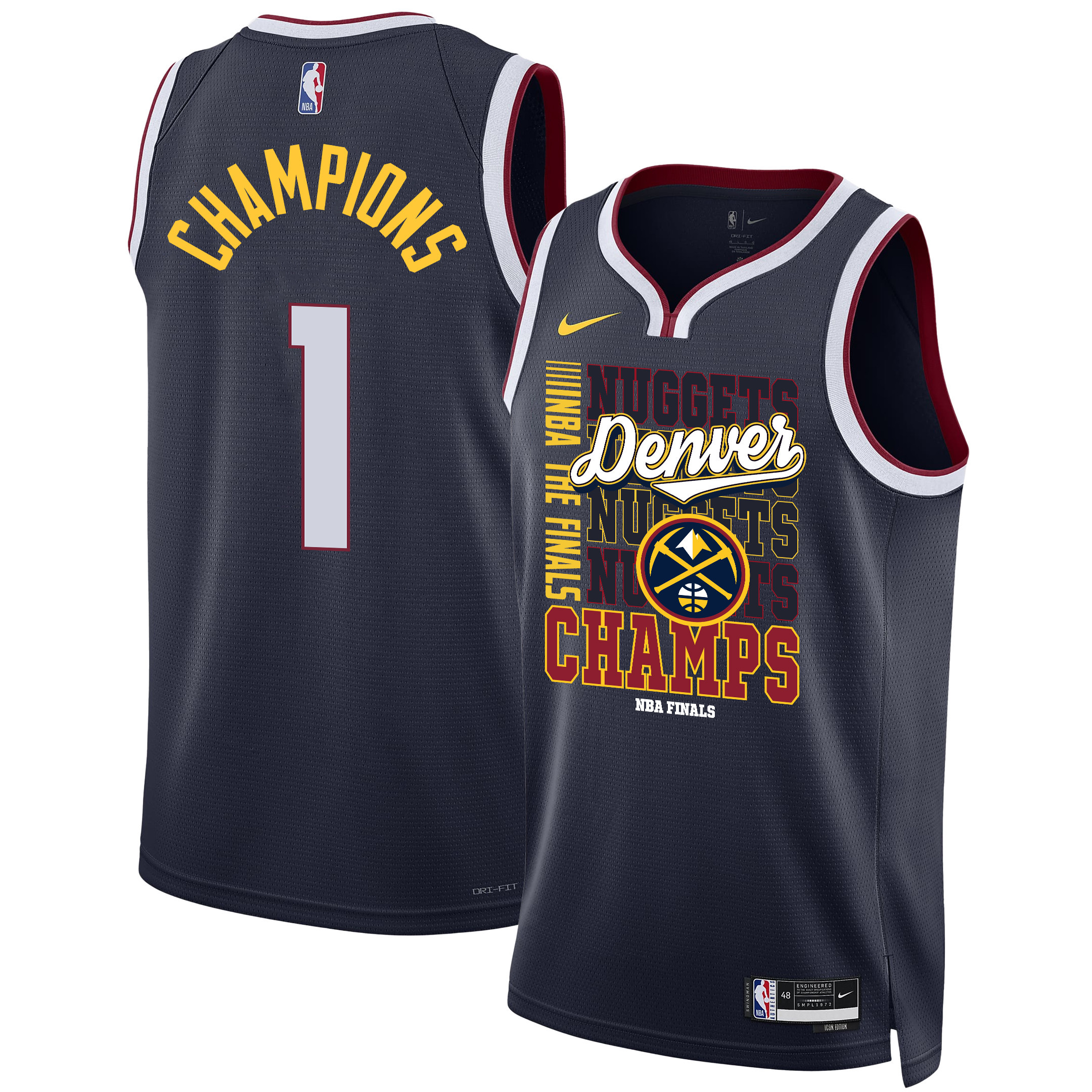 Denver Nuggets 2023 Nba The Finals Champions Swingman Jersey - Black