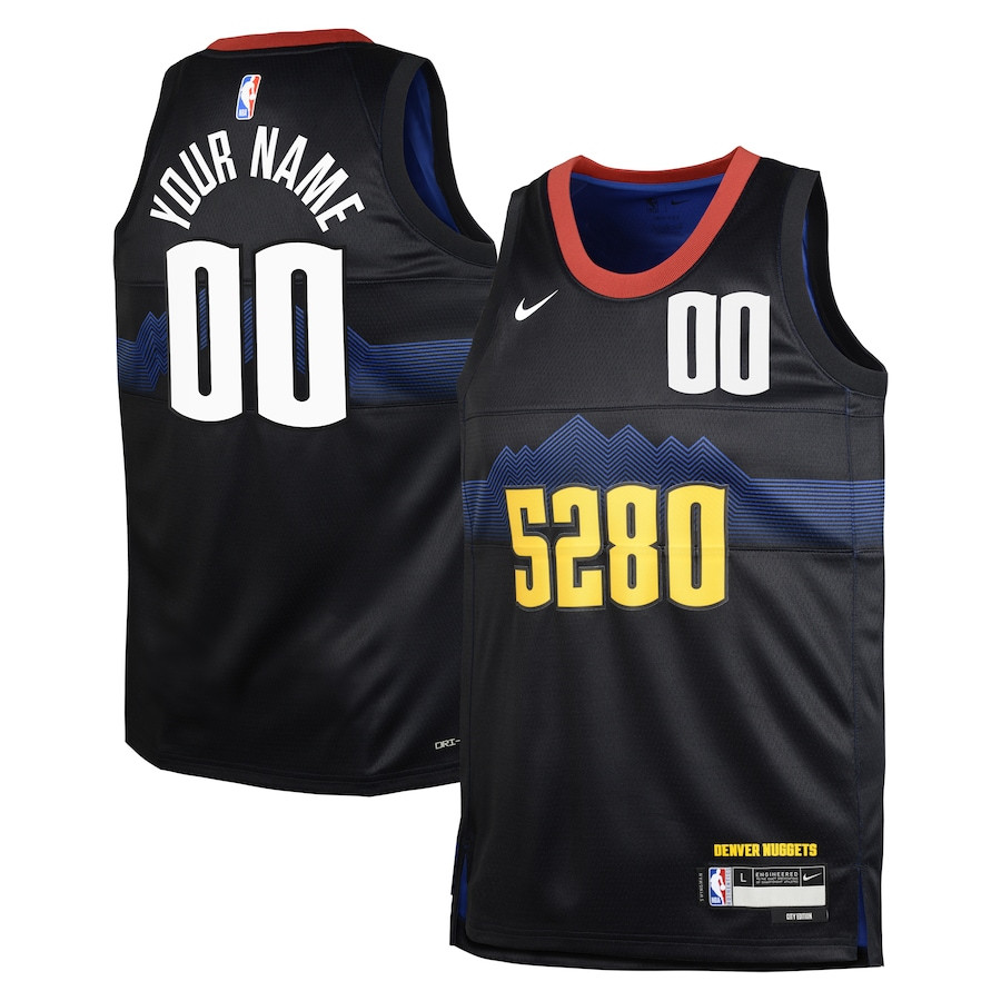 Denver Nuggets 2023/24 City Edition Swingman Custom Youth Jersey - Black