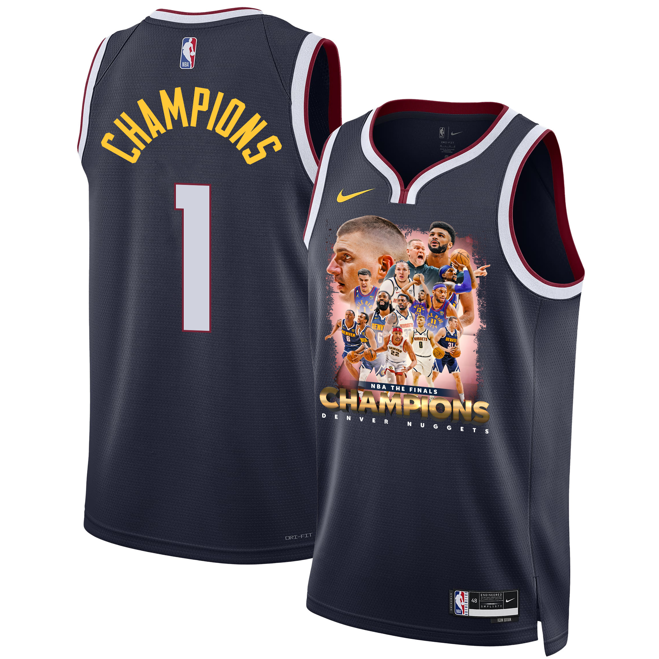 Denver Nuggets Advance To 2023 Nba Champions Swingman Jersey - Black