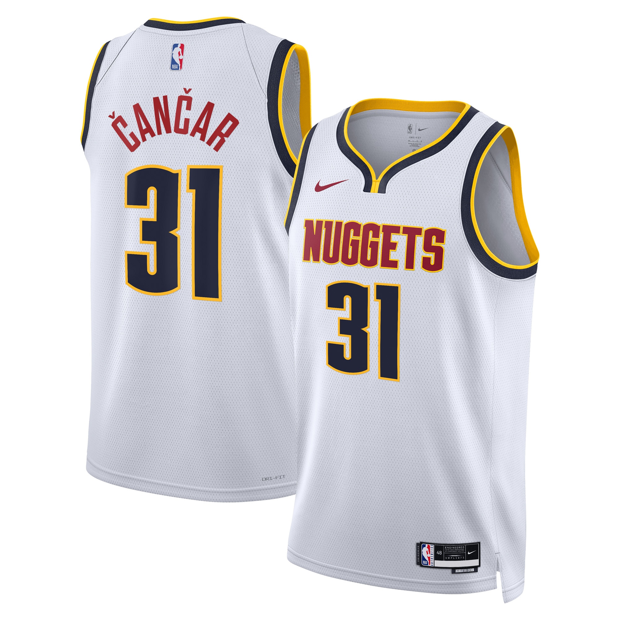 Denver Nuggets Association Edition Swingman Jersey - White - Vlatko ?an?ar - Unisex