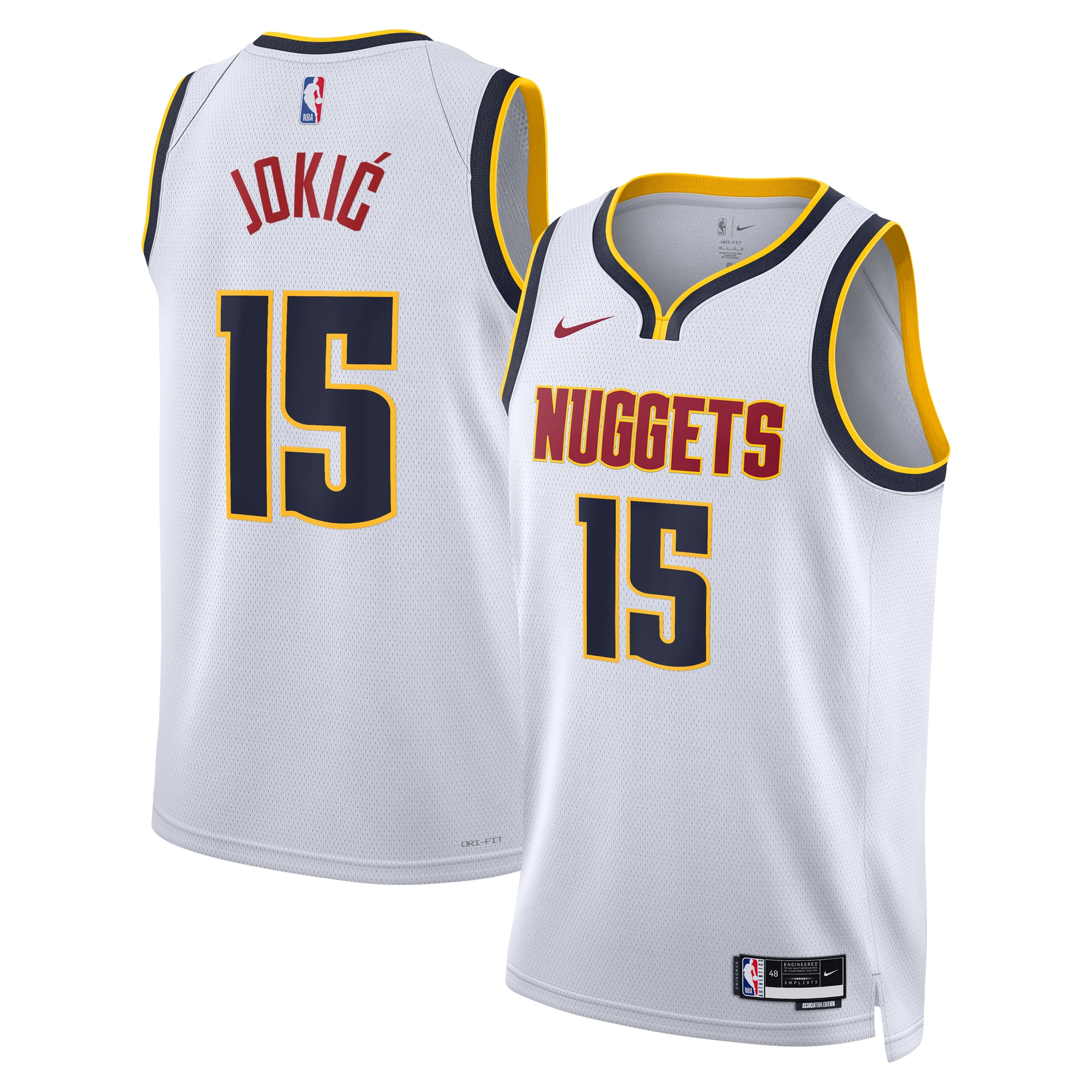 Denver Nuggets Association Swingman Jersey - White - Nikola Joki? - Youth