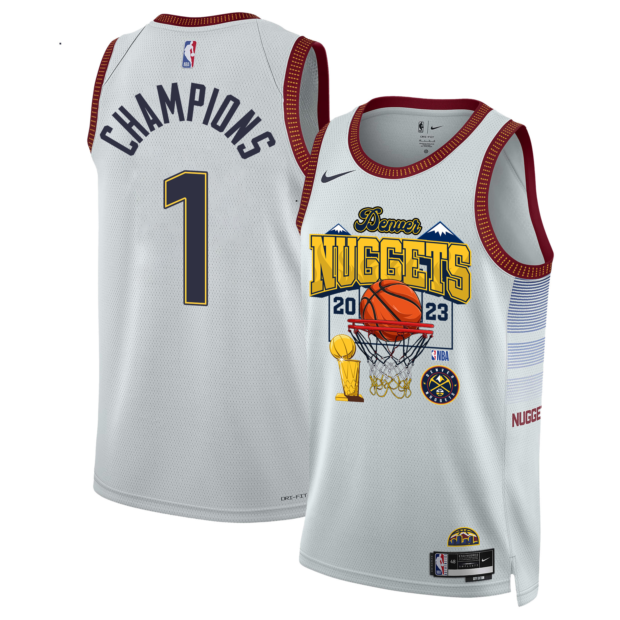 Denver Nuggets Champions 2023 Swingman Jersey Golden Legacy - White