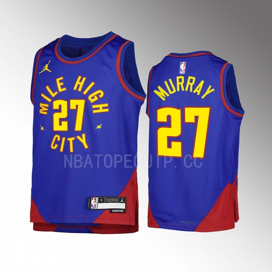 Denver Nuggets Jamal Murray 27 Statement Edition Blue Youth Men Jersey Swingman