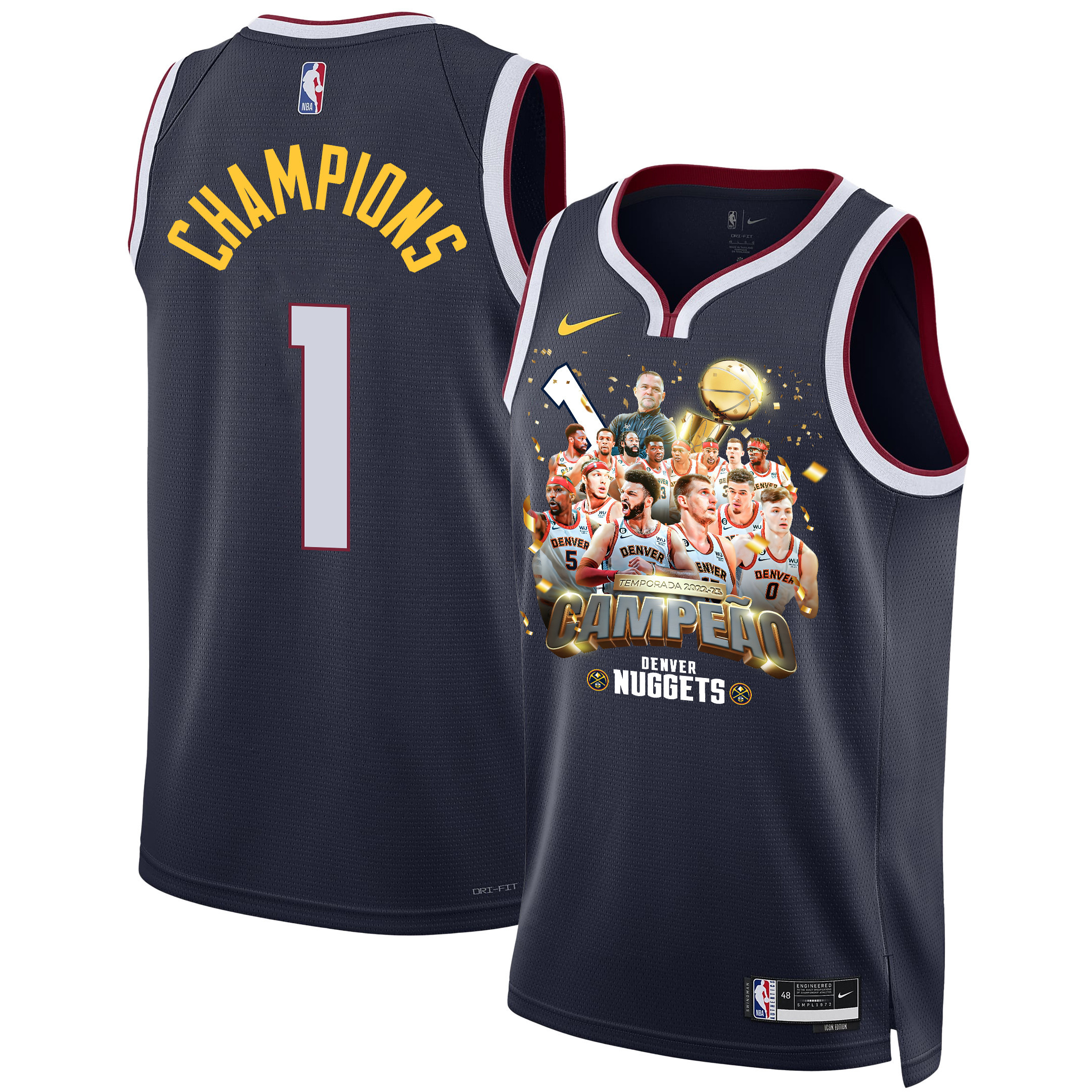 Denver Nuggets Journey To 1st Championship 2023 Nba The Finals Swingman Jersey - Black
