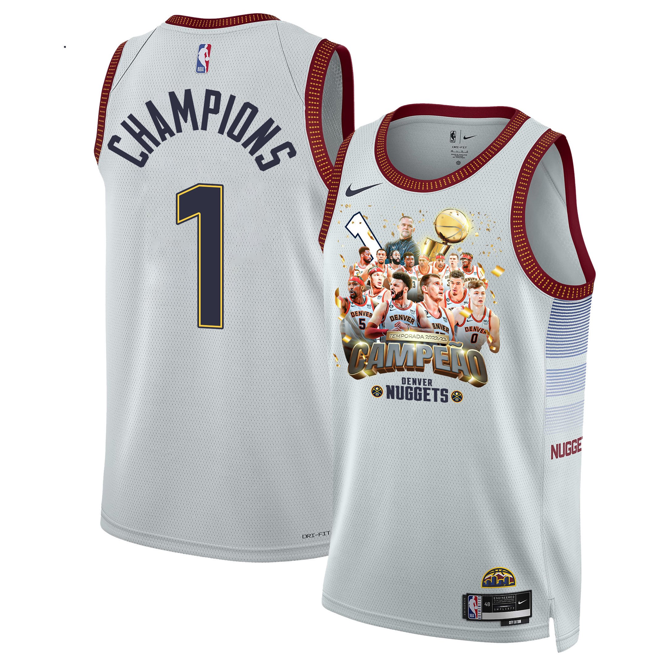Denver Nuggets Journey To 1st Championship 2023 Nba The Finals Swingman Jersey - White