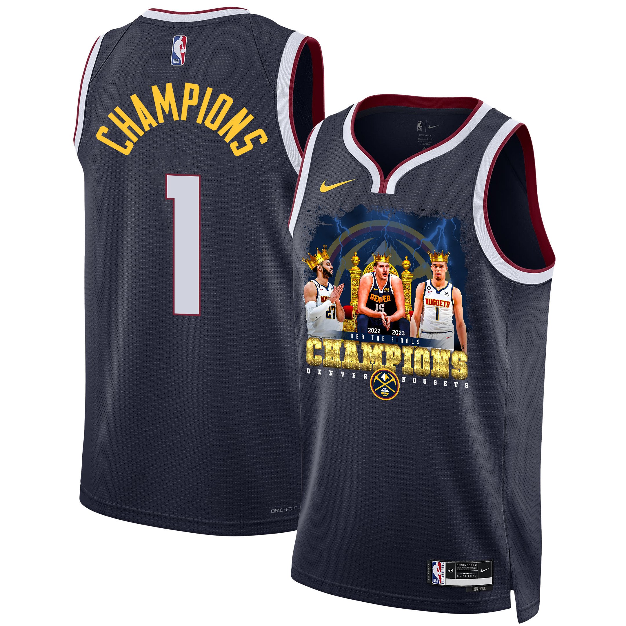 Denver Nuggets King's Players Of 2023 Nba Champions Swingman Jersey - Black