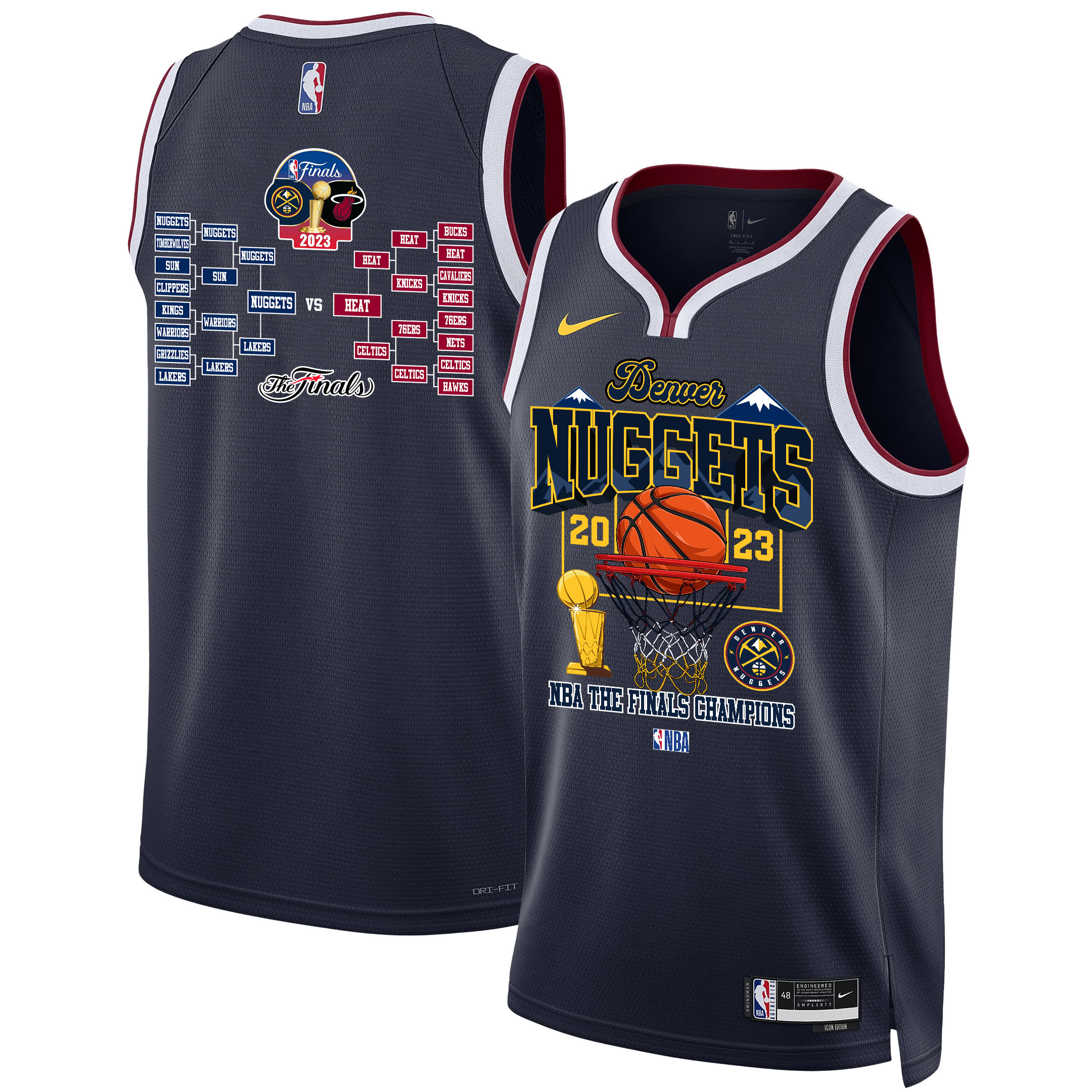 Denver Nuggets Lineup Road To The Nba Final Champions 2023 Swingman Jersey - Black