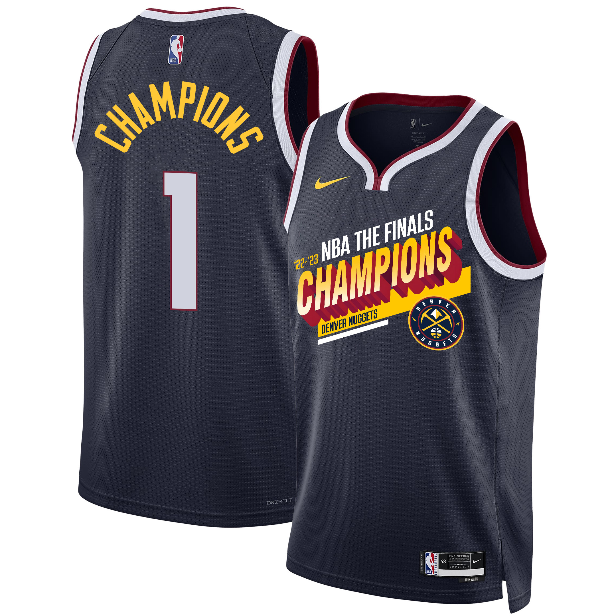 Denver Nuggets Soar To Victory 2023 Nba Champions Swingman Jersey - Black