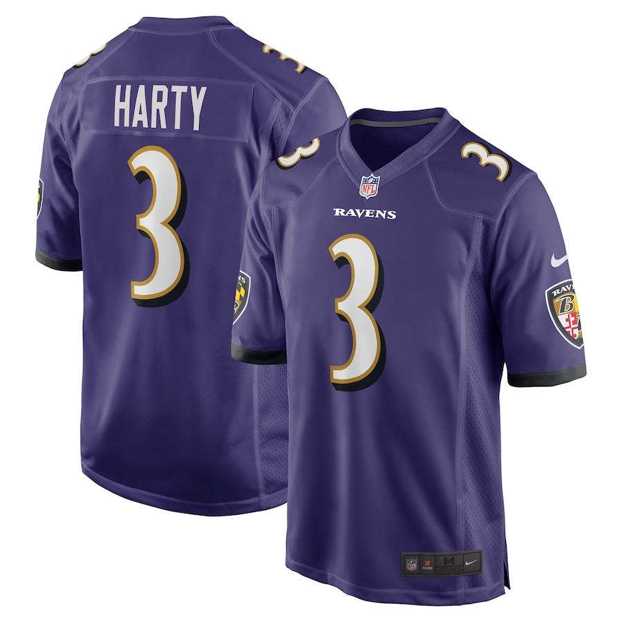 Deonte Harty 3 Baltimore Ravens Team Game Men Jersey - Purple Js9356