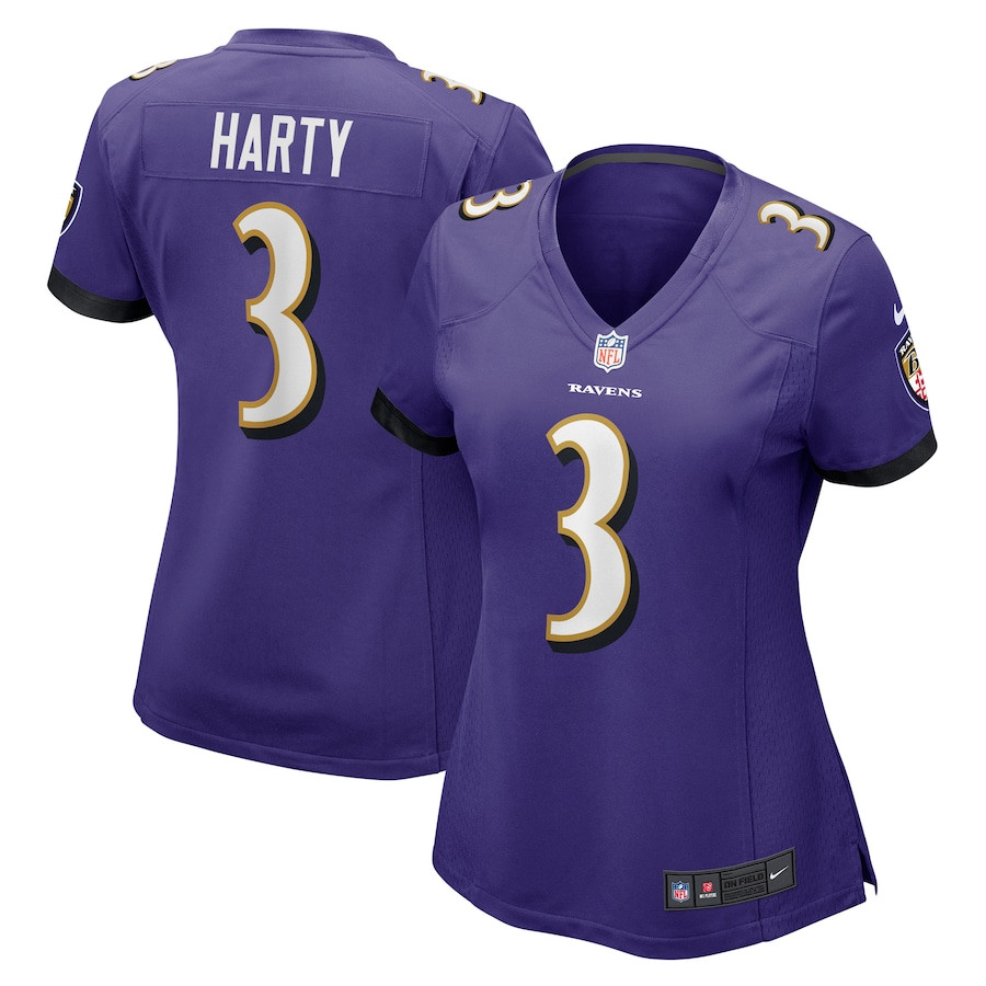 Deonte Harty 3 Baltimore Ravens Women's Game Jersey - Purple Js2156