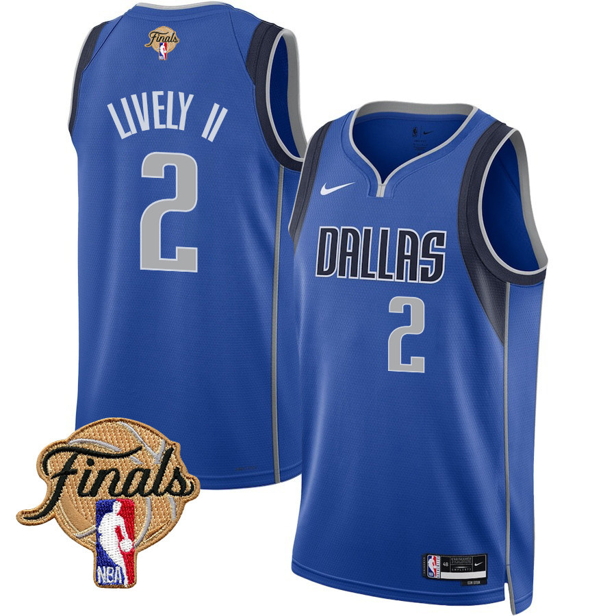 Dereck Lively Ii 2 Dallas Mavericks 2024 Finals Patch Swingman Jersey - Icon Edition - Blue