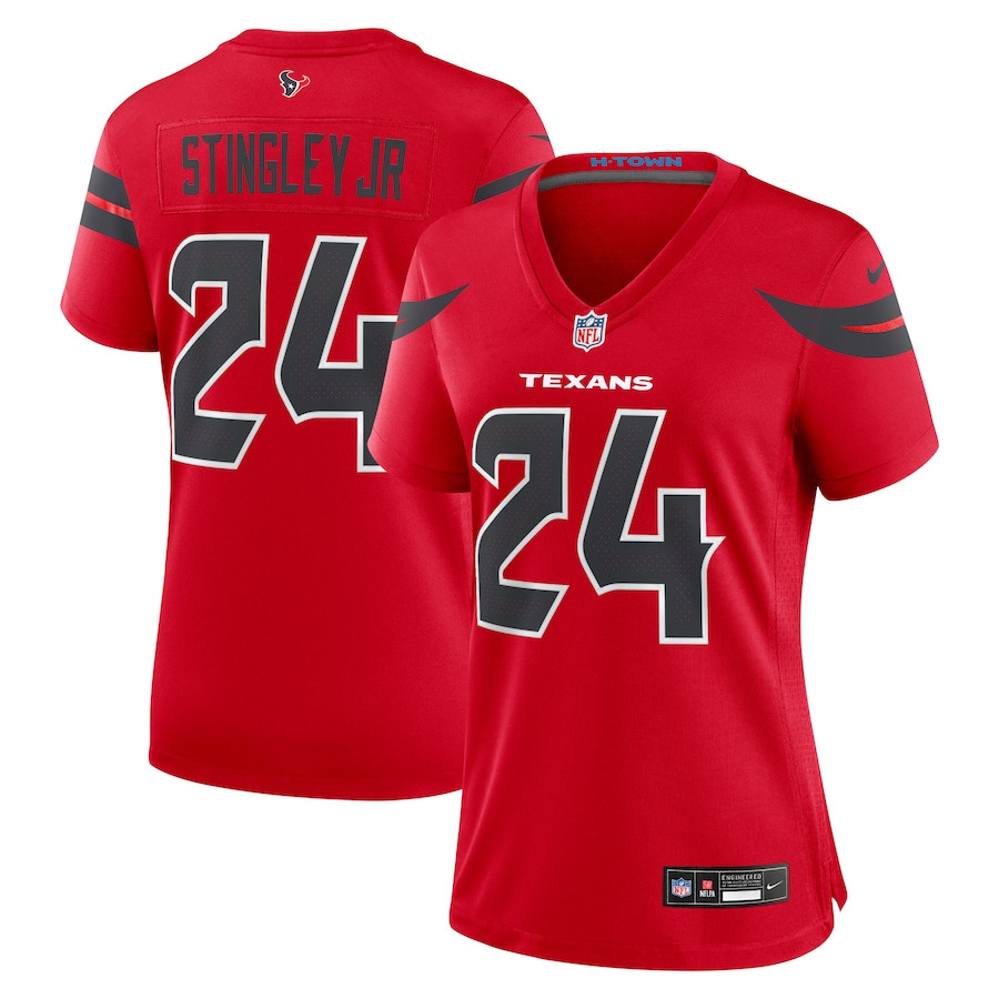 Derek Stingley Jr. 24 Houston Texans Women Alternate Game Jersey - Red Js2201