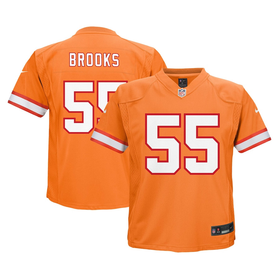 Derrick Brooks 55 Tampa Bay Buccaneers Retired Youth Game Jersey - Orange Js6157