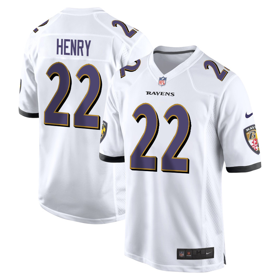 Derrick Henry 22 Baltimore Ravens Game Men Jersey - White Js4410