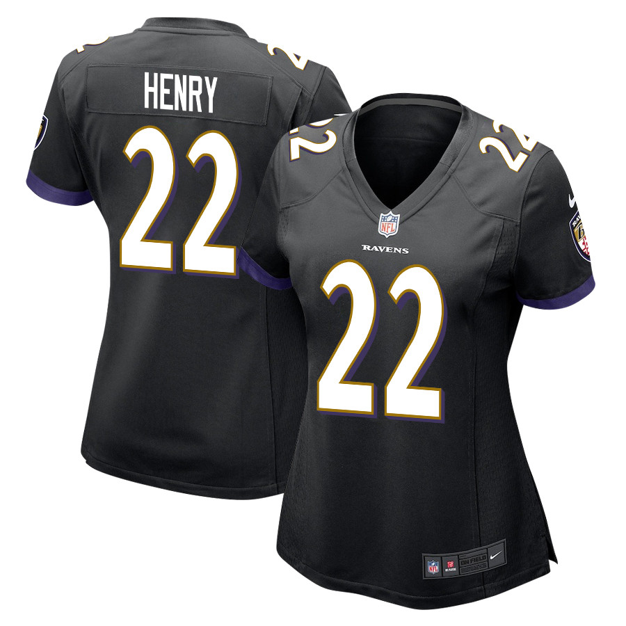Derrick Henry 22 Baltimore Ravens Game Women Jersey - Black Js6731
