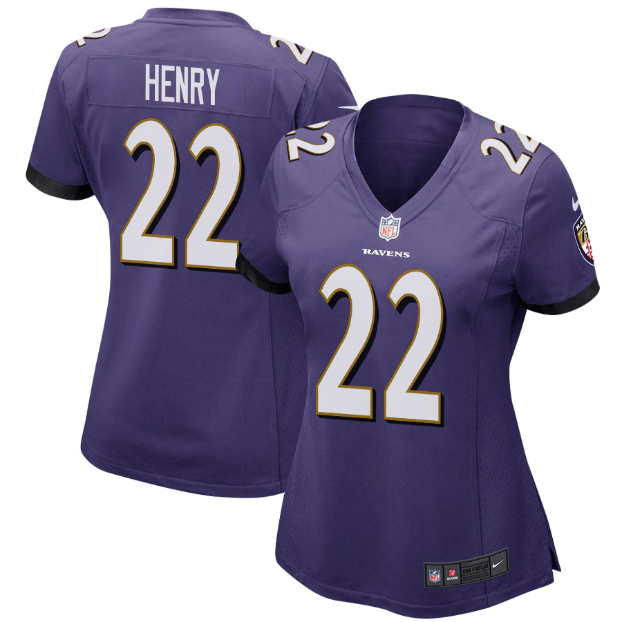 Derrick Henry 22 Baltimore Ravens Game Women Jersey - Purple Js7272