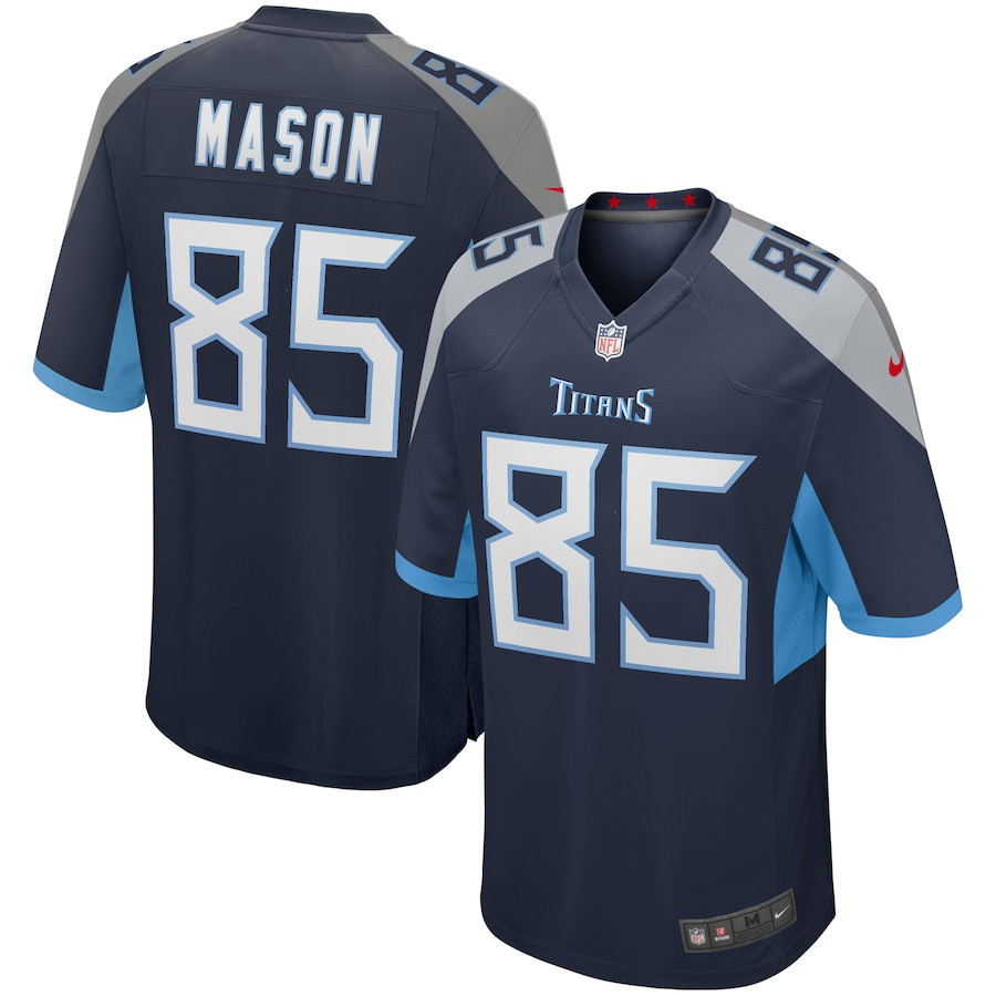 Derrick Mason 85 Tennessee Titans Men Game Retired Jersey - Navy Js9762