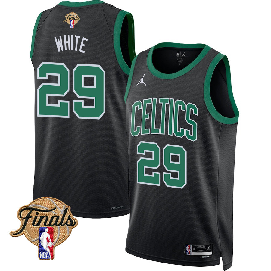 Derrick White 29 Boston Celtics 2024 Finals Patch Swingman Jersey - Statement Edition - Black