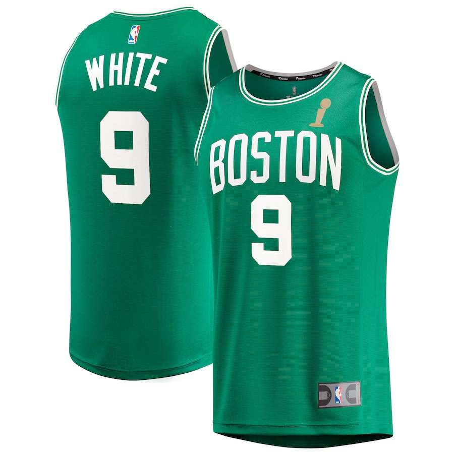 Derrick White 9 Boston Celtics 2024 Finals Champions Jersey - Kelly Green - Icon Edition