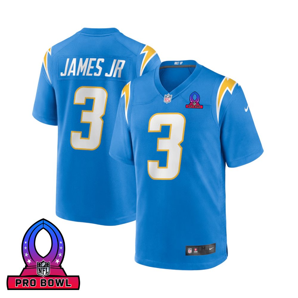 Derwin James Jr. 3 Los Angeles Chargers 2025 Pro Bowl Patch Game Men Jersey - Powder Blue Js1158