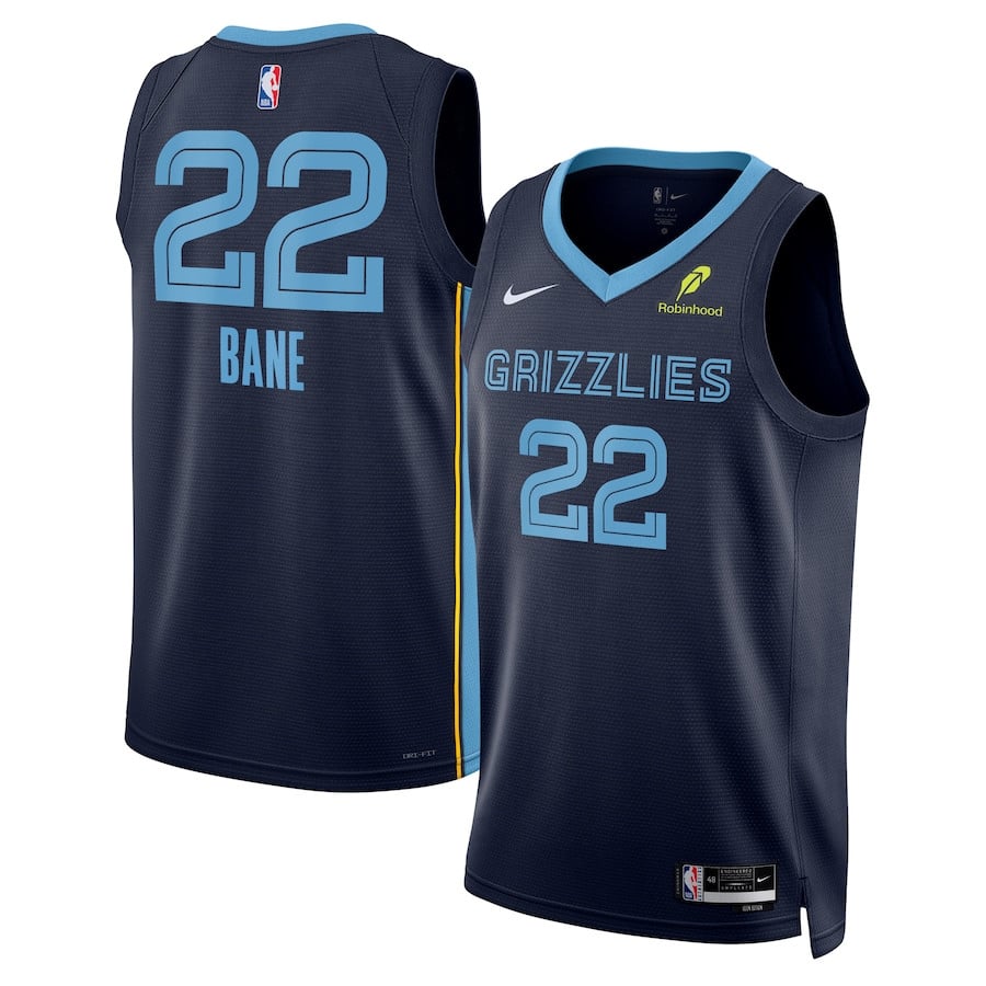 Desmond Bane 22 Memphis Grizzlies Unisex Swingman Badge Player Jersey - Icon Edition - Navy