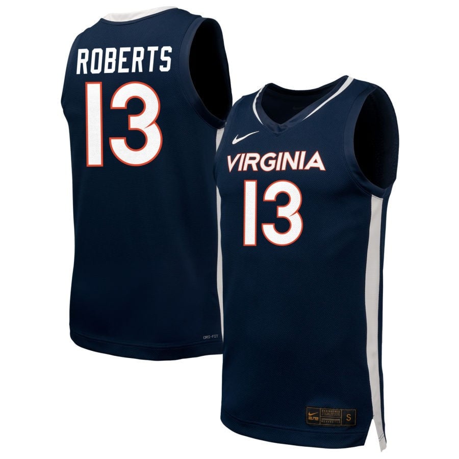Desmond Roberts 13 Virginia Cavaliers Unisex Nil Men's Basketball Jersey - Navy