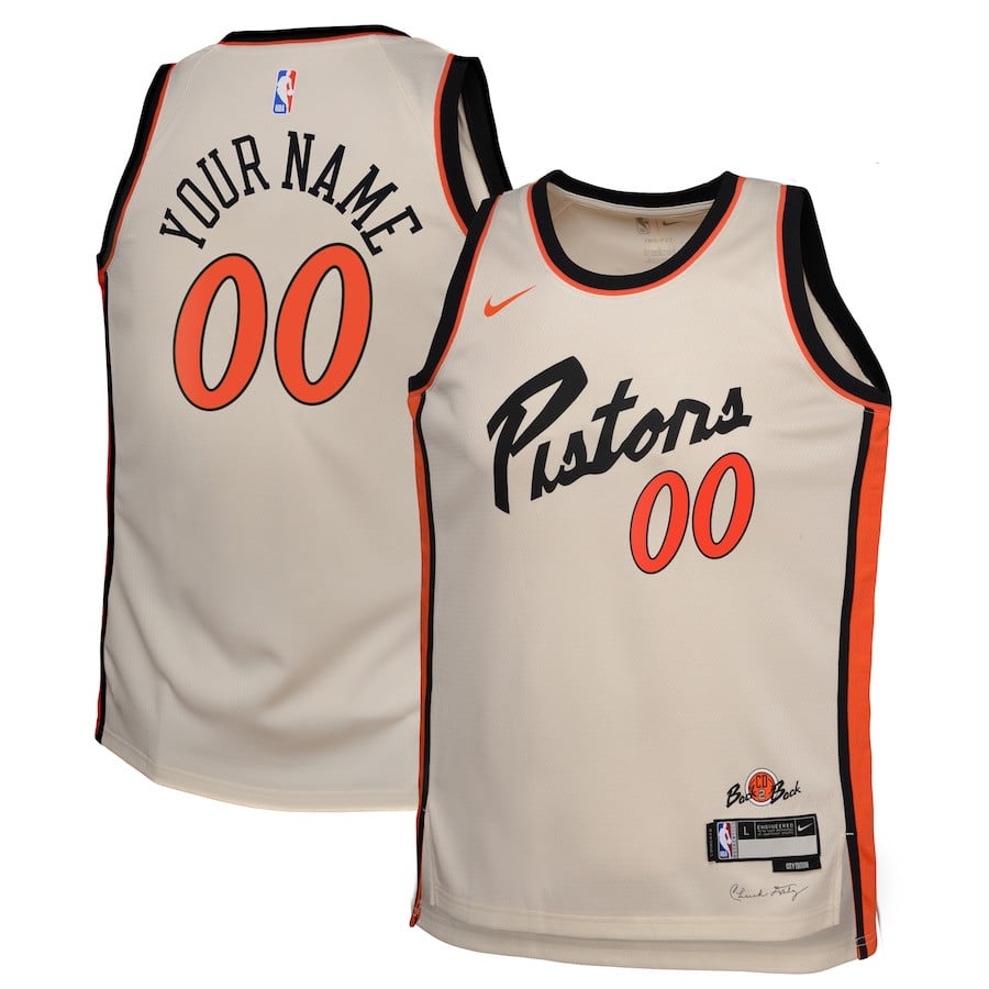 Detroit Pistons 2024/25 Swingman Custom Youth Jersey - City Edition - Cream