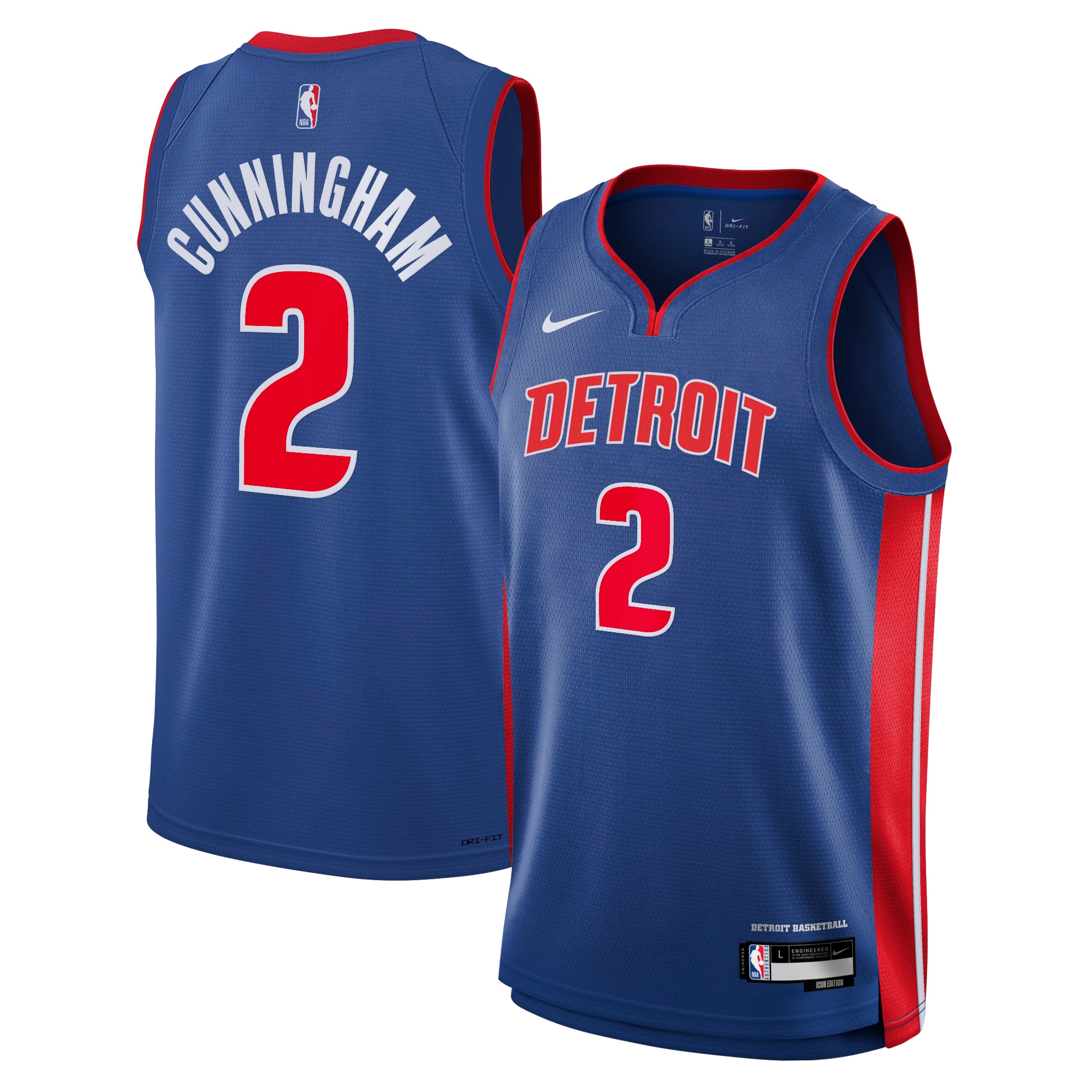 Detroit Pistons Icon Swingman Jersey - Blue - Cade Cunningham - Youth