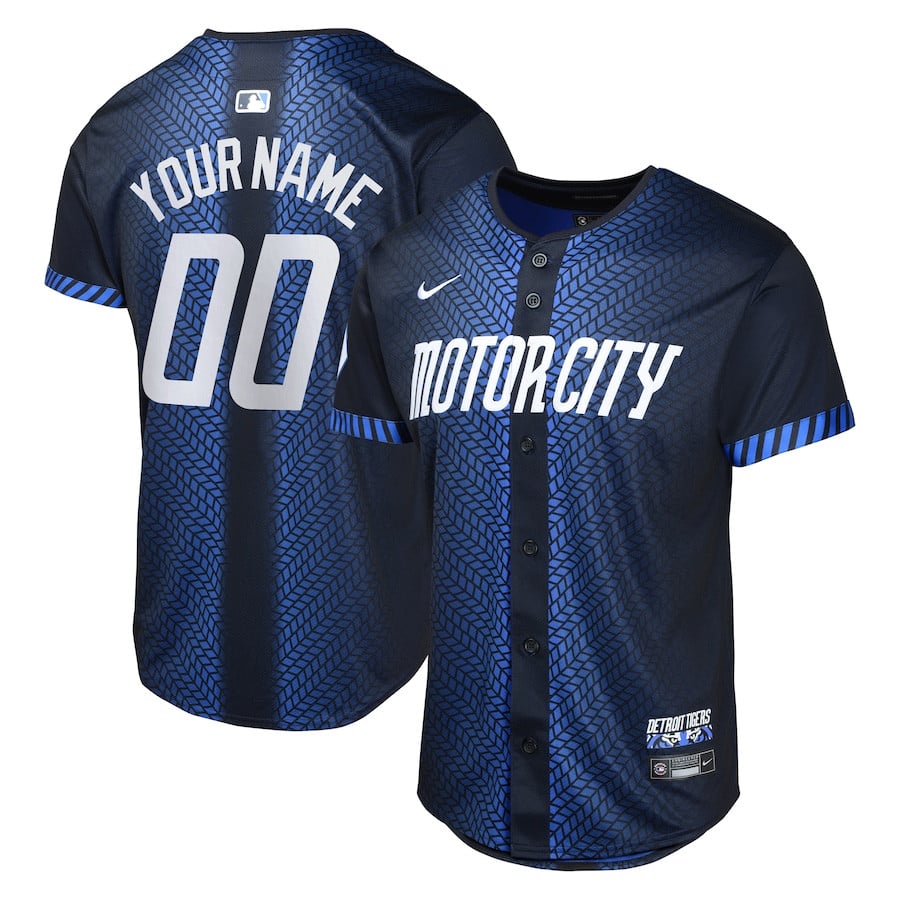 Detroit Tigers 2024 City Connect Limited Custom Youth Jersey - Navy