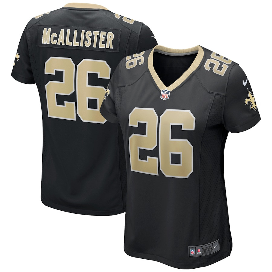 Deuce Mcallister 26 New Orleans Saints Women Game Retired Jersey - Black Js8604