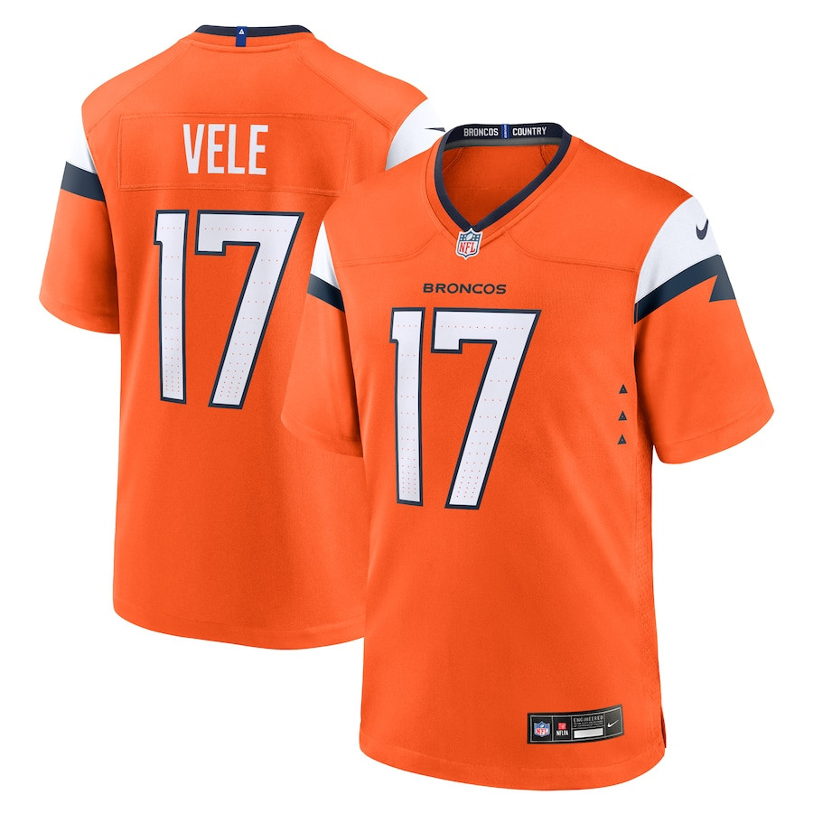 Devaughn Vele 17 Denver Broncos Team Game Men Jersey - Orange Js9851