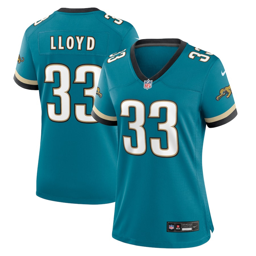 Devin Lloyd 33 Jacksonville Jaguars Women's Prowler Throwback Game Jersey - Teal Js9459