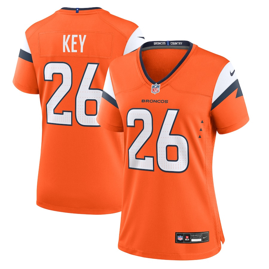 Devon Key 26 Denver Broncos Team Game Women Jersey - Orange Js4759