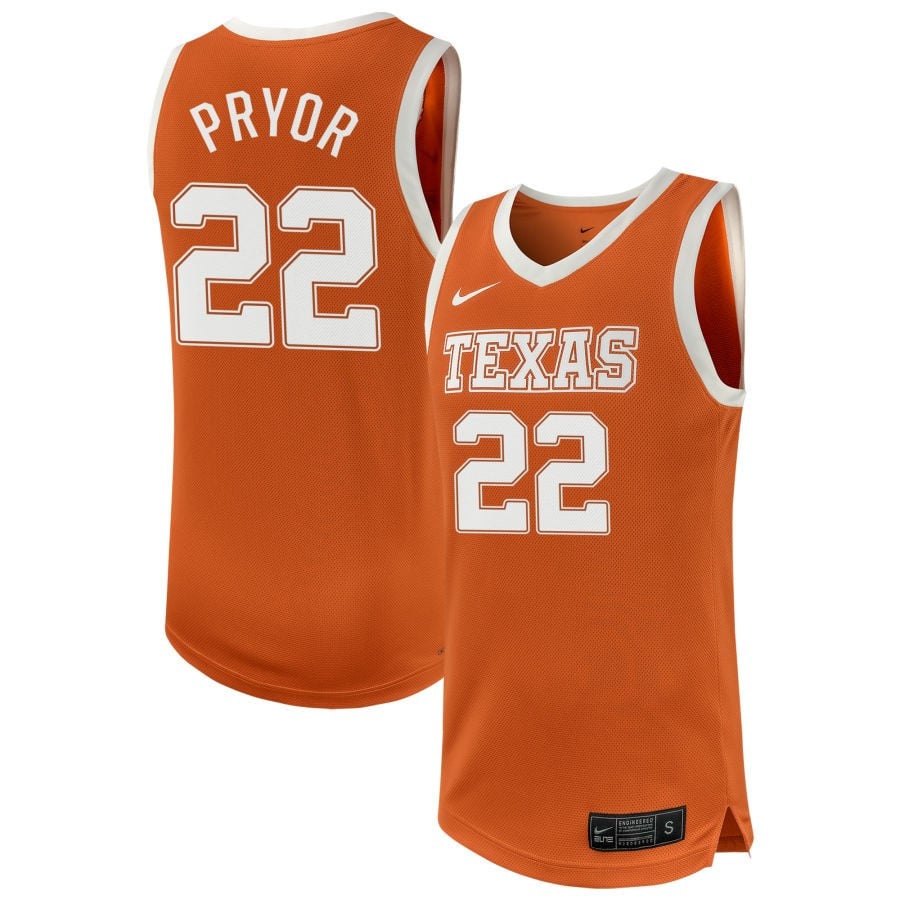 Devon Pryor 22 Texas Longhorns Nil Men's Basketball Jersey - Texas Orange